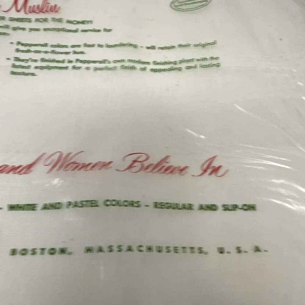 VTG Pepperell Muslin Twin Bed Sheet Bedding White Made in USA 1960s 1970s NOS